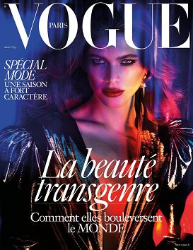 Transgender model Valentina Sampaio op de cover van Vogue Paris in Maart 2017 Transgender model Valentina Sampaio op de cover van Vogue Paris in Maart 2017
